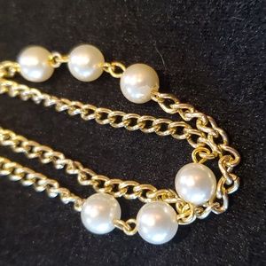 26" women's gold tone pearl necklace